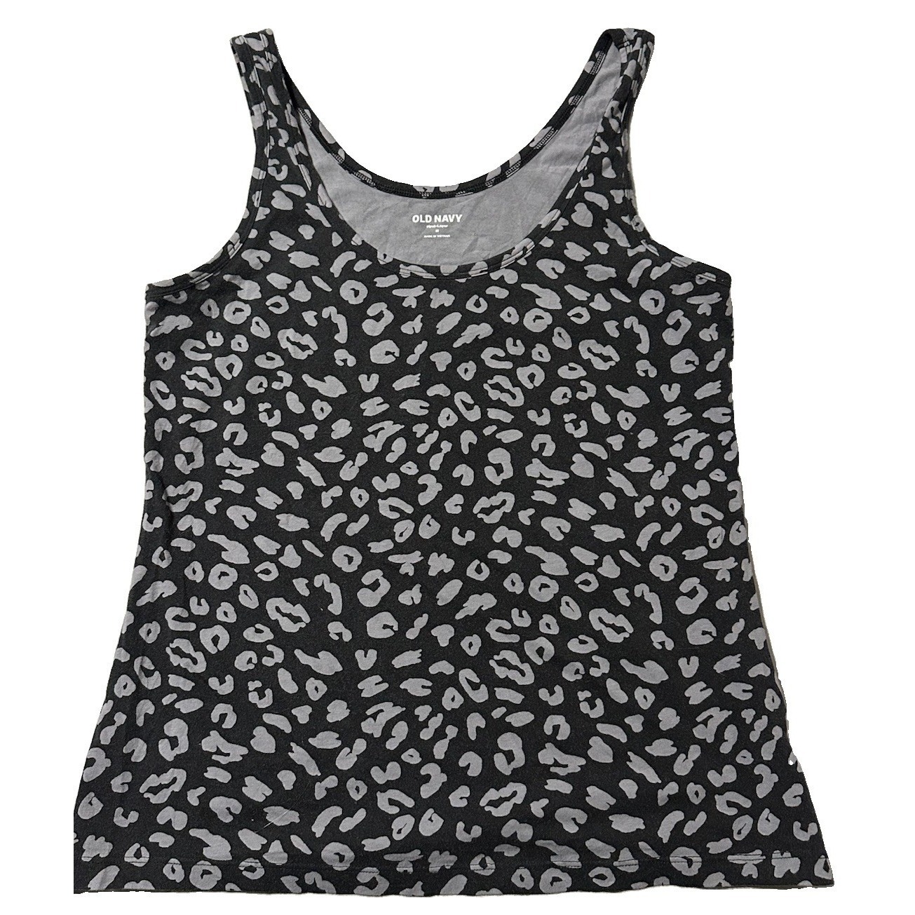 Old Navy Black & White Leopard Print Women's Tank Top Size Med